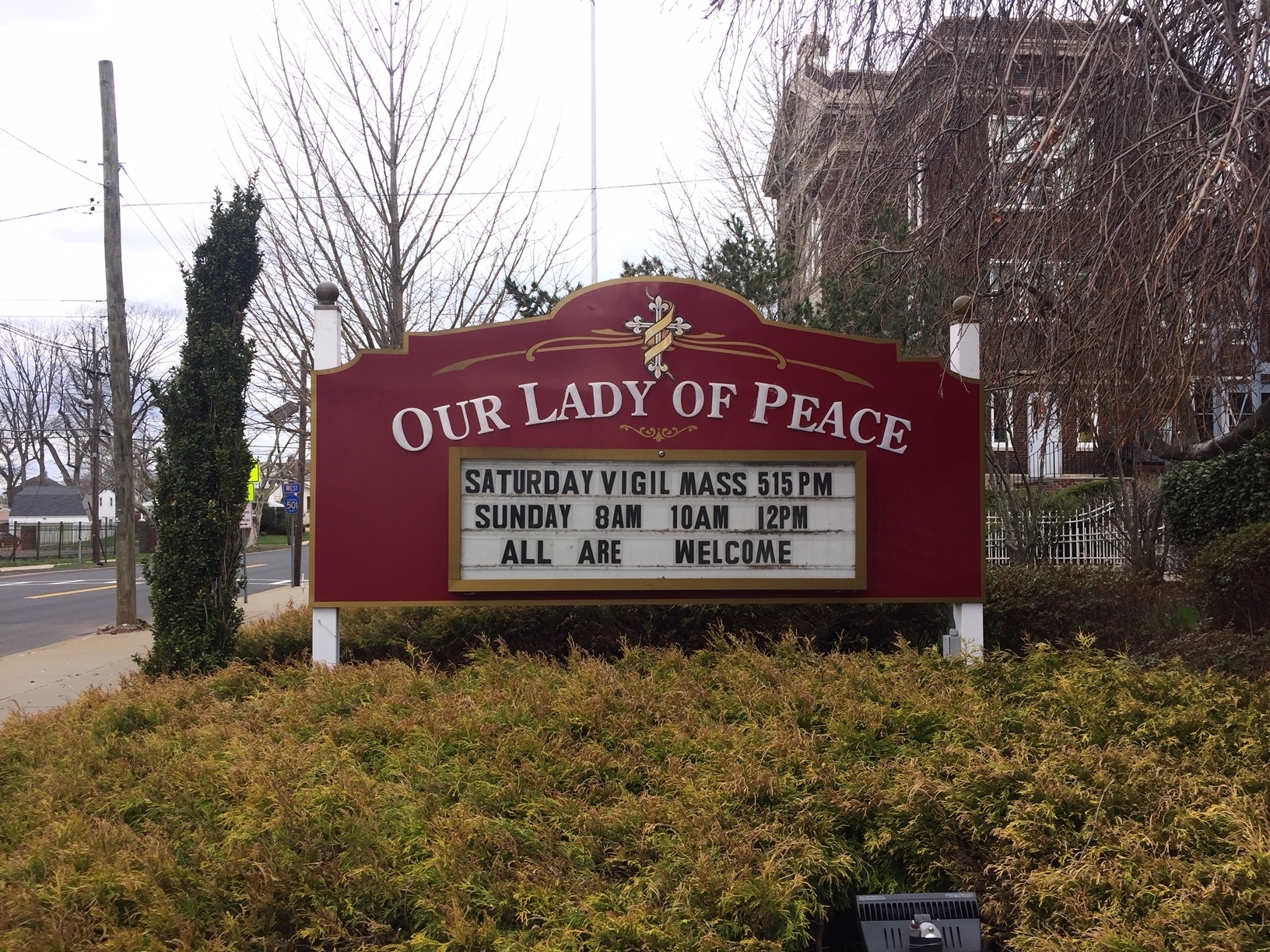Our Lady of Peace Sign